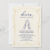 Hand getrokken juichen elk jaar klasse reünie kaart (Voorkant)