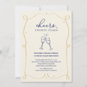 Hand getrokken juichen elk jaar klasse reünie kaart (Voorkant)