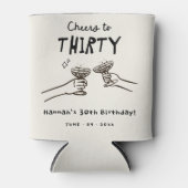 Hand getrokken juichen voor 30 jaar verjaardag par blikjeskoeler (Voorkant)