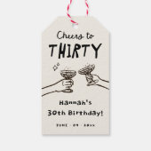 Hand getrokken juichen voor 30 jaar verjaardag par cadeaulabel (Achterkant)