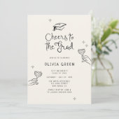 Hand getrokken juichen voor het Afstudeerder Afstu Kaart (Staand voorkant)