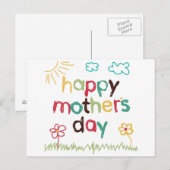 Hand getrokken Kaart voor Moederdag (Voorkant / Achterkant)