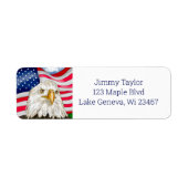 Hand getrokken kale adelaar en Amerikaanse vlag pa Etiket (Voorkant)