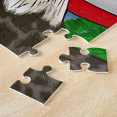 Hand getrokken kale adelaar en Amerikaanse vlag pa Legpuzzel (Zijkant)