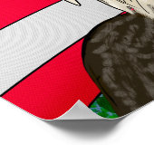 Hand getrokken kale adelaar en Amerikaanse vlag pa Poster (Hoek)