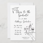 Hand getrokken kalligrafie Afstuderen cheers uitno Kaart (Voorkant)