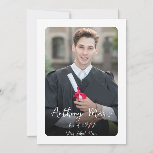 Hand getrokken kalligrafie Afstuderen cheers uitno Kaart (Achterkant)