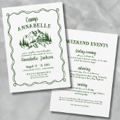 Hand getrokken kamp vrijgezellenfeest kaart