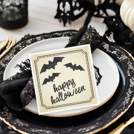  Hand Getrokken Kant Vleermuizen Happy Halloween Servet