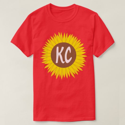 Hand getrokken KC Kansas City Zonnebloem T-shirt (Design voorkant)