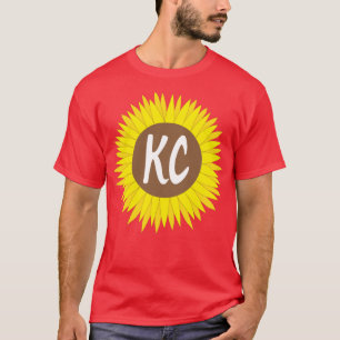 Hand getrokken KC Kansas City Zonnebloem T-shirt