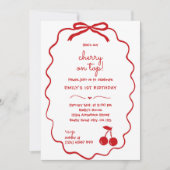 Hand getrokken kersen op Top Birthday Kaart (Voorkant)