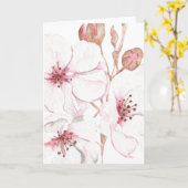 Hand getrokken kersenbloesem (blanco) kaart (Gele Bloem)