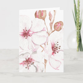 Hand getrokken kersenbloesem (blanco) kaart