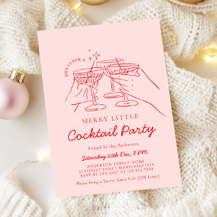 Hand getrokken kerst cocktail party uitnodiging