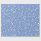 Hand getrokken Kerst Doodle Patroon Vakantie Cadeaupapier (Vlak)