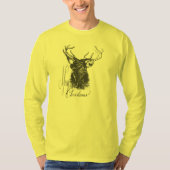 Hand getrokken Kerst Herten Mannen T-shirt (Voorkant)