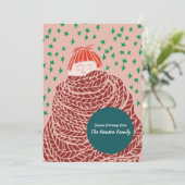 Hand getrokken kerst illustratie feestdagenkaart (Staand voorkant)