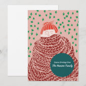Hand getrokken kerst illustratie kaart (Voorkant / Achterkant)