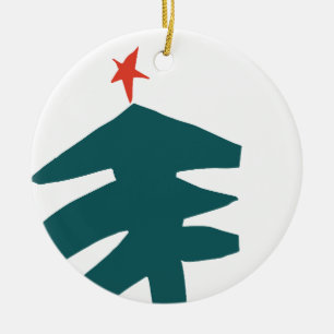 Hand getrokken kerst illustratie keramisch ornament