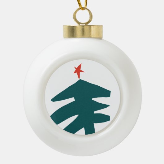 Hand getrokken kerst illustratie keramische bal ornament (Voorkant)