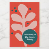 Hand getrokken kerst illustratie voedselcontainer etiket (Enkel label)