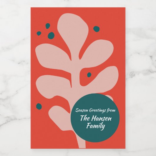 Hand getrokken kerst illustratie voedselcontainer etiket (Enkel label)