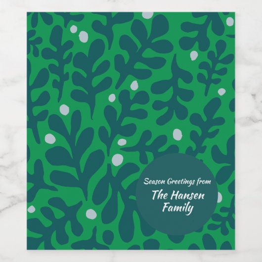 Hand getrokken kerst illustratie wijn etiket (Enkel label)