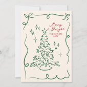 Hand getrokken Kerst Kaart Foto Vakantie Kaarten (Voorkant)