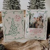 Hand getrokken Kerst Kaart Foto Vakantie Kaarten