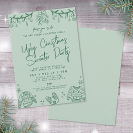 Hand getrokken kerst lelijke trui partij kaart