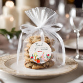 Hand getrokken kerst Vrijgezellenfeest Dank u Ronde Sticker