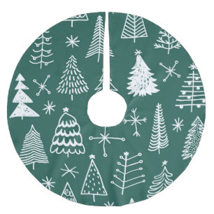 Hand getrokken kerstbomen, winterpatroon. kerstboom rok