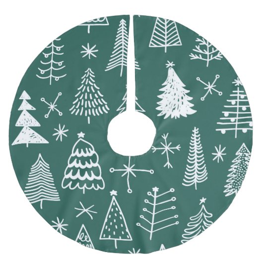 Hand getrokken kerstbomen, winterpatroon. kerstboom rok (Voorkant)