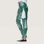 Hand getrokken kerstbomen, winterpatroon. leggings (Links)