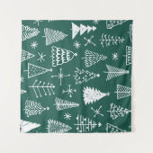 Hand getrokken kerstbomen, winterpatroon. wandkleed (Voorkant (horizontaal))