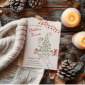 Hand getrokken kerstdiner Fancy uitnodiging