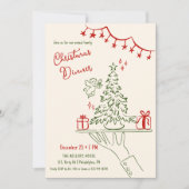 Hand getrokken kerstdiner Fancy uitnodiging (Voorkant)
