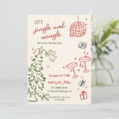 Hand getrokken kerstfeest jingle en mengen aankondiging (Staand voorkant)