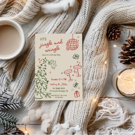 Hand getrokken kerstfeest jingle en mengen aankondiging