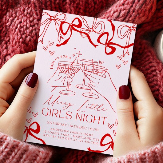 Hand getrokken kerstfeest uitnodiging