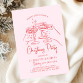 Hand getrokken kerstfeest uitnodiging