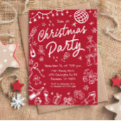 Hand getrokken kerstfeest uitnodiging, Kerstmis Kaart
