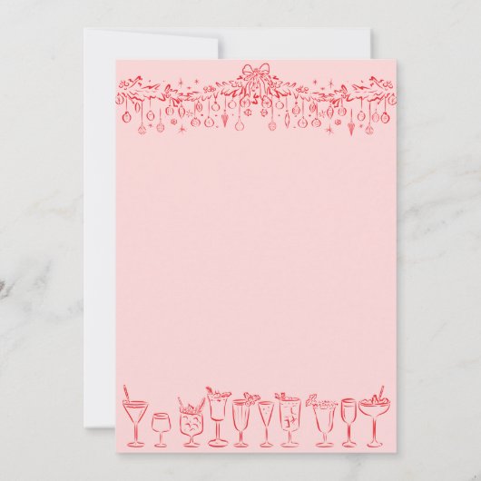 Hand getrokken kerstlijst partij kerstfeest kaart (Achterkant)