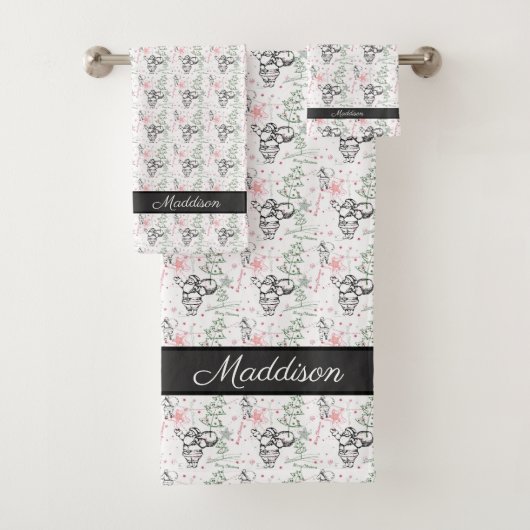 Hand getrokken Kerstman Kerstmis Bad Handdoek (Insitu)