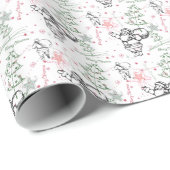 Hand getrokken Kerstman Kerstmis Cadeaupapier (Rol Hoek)