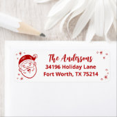 Hand getrokken Kerstman Retour Adres Label (Insitu)