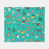 Hand getrokken Kerstmis: feestelijk naadloos. Fleece Deken (Voorkant (Horizontaal))
