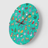 Hand getrokken Kerstmis: feestelijk naadloos. Grote Klok (Hoek)