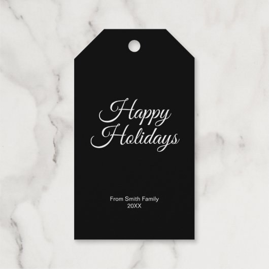 Hand-getrokken Kerstmis Pine Tree Custom Cadeaulabels (Achterkant)